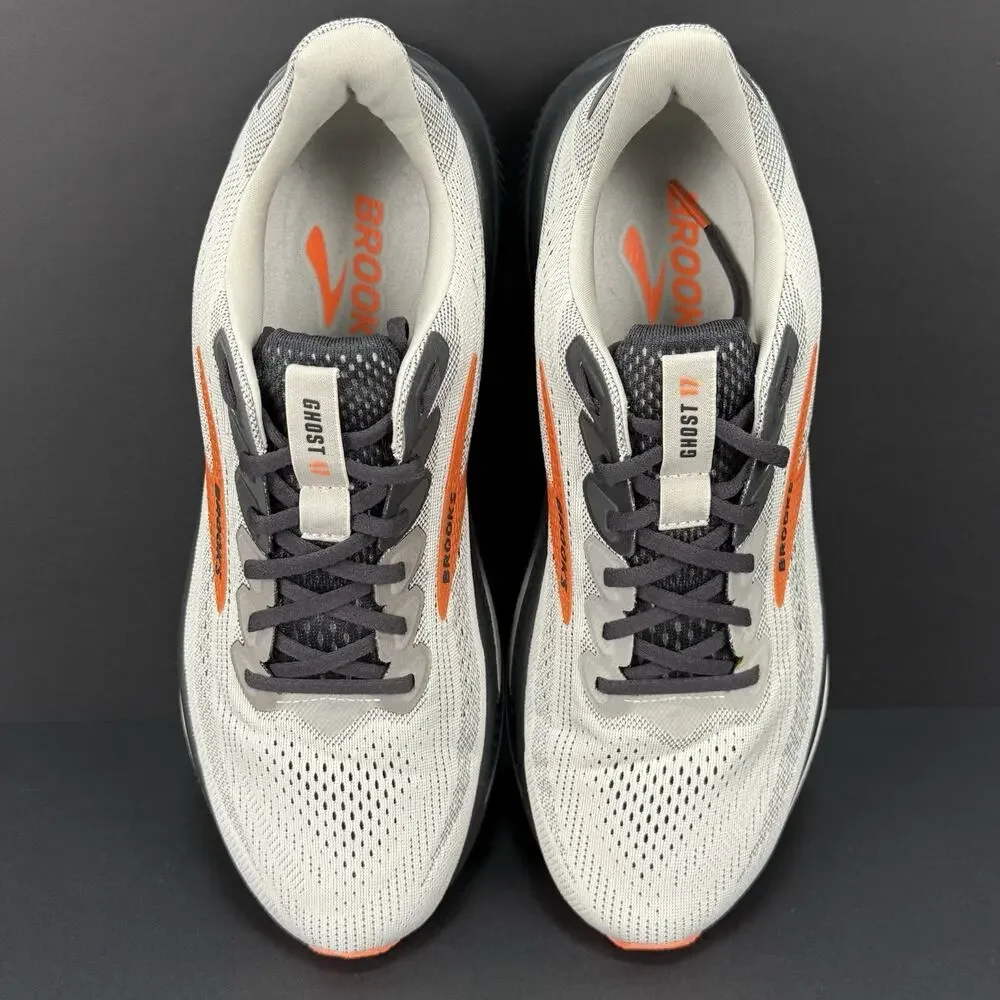 Brooks Ghost 17 Men’s 11,5 WIDE 2E Size Running Shoes Gray/Orange 1104422E048